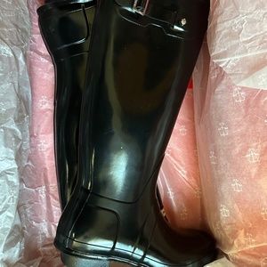 Hunter Tall Black Gloss Boots Size 9